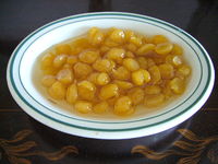 Kikærter i honningsauce, en guatemalansk dessert.