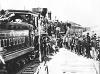 A Transcontinental Railroad está concluída.