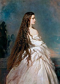 Cesarzowa Elżbieta Austrii w 1865 roku nosiła włosy sięgające do uda. (Obraz Franza Xavera Winterhaltera)