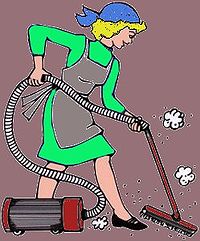 Clipart van een dame die schoonmaakt