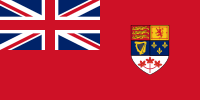 A Bandeira Vermelha de Alferes do Canadá. Antes de 1957, as folhas de bordo eram verdes