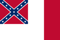 "Zastava s krvjo" - tretja in zadnja zastava konfederacijskih držav Amerike. (4. marec 1865 - in naprej)