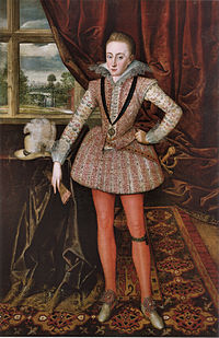 Questo ritratto illustra gli aspetti pratici, decorativi e sociali delle arti tessili. Henry Frederick, Principe di Galles di Robert Peake il Vecchio, 1610.