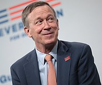 Hickenlooper em Des Moines, Iowa, agosto de 2019