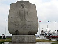 Ankerformet Conrad-monument, Gdynia, på Polens Østersøkyst.