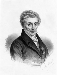 Luigi Cherubini s medailí Čestné legie, litografie Marie Alexandre Alophe podle obrazu (Imp. d'Aubert &amp; Co. Galerie de la Presse de la Literature et des Beaux Arts, cca 1850).  