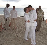 En bröllopsceremoni för homosexuella.