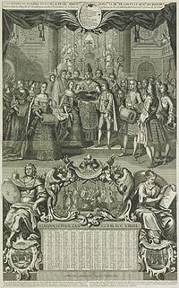 Grav af Prins af Contis og Mademoiselle de Chartres' bryllup i Versailles, 1732  