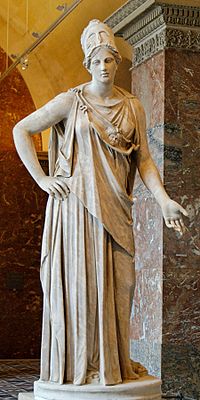 Atenea en el Louvre. Copia romana del siglo I a.C./d.C. según un original griego del siglo IV a.C., atribuido a Cefisodotos o Eufranor.