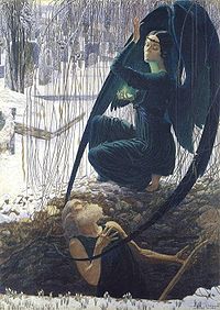 La mort du fossoyeur (La muerte del sepulturero) de Carlos Schwabe