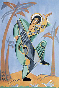 Gontcharovas design til Sankt Johannes. En del af en bestilling fra Diaghilev til balletten Liturgien.