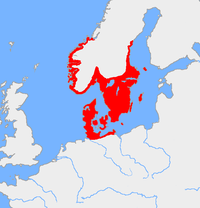 Kort over den nordiske bronzealderkultur, ca. 1200 f.Kr.  
