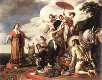 Pieter Lastman, Odysseus and Nausikaa, oil portrait, 1619, Alte Pinakothek, Munich