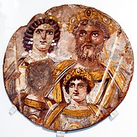 Der Severan Tondo, der Septimius Severus und seine Söhne zeigt