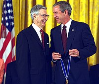 Rogers wird von Präsident Bush mit der präsidialen Freiheitsmedaille ausgezeichnet, 2002