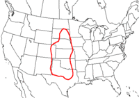 Un esquema del Callejón de los Tornados Significativos en Estados Unidos, donde se produce el mayor porcentaje de tornados violentos  