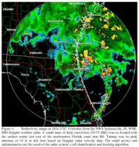 Immagine radar della tempesta tropicale Tammy, 1834Z del 5 ottobre 2005.