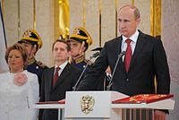 De inauguratie van Vladimir Poetin op 7 mei 2012.  