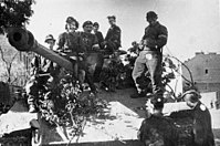 Tilfangetaget tysk Panther-tank - pansret deling fra bataljon Zośka under kommando af Wacław Micuta