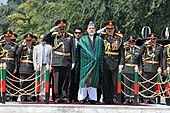 Afganistanin entinen presidentti Hamid Karzai Afganistanin itsenäisyyspäivänä 2011 Kabulissa.  