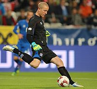 Halldórsson gegen Österreich im Jahr 2014.