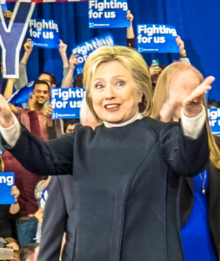 Hillary Clintonová na primárkach Demokratickej strany v New Hampshire v roku 2016.