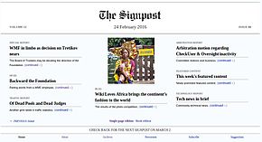 Titelseite des Wegweisers, 24. Februar 2016