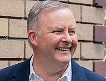Anthony Albanese (Arbeid) is de huidige premier sinds 2022.  
