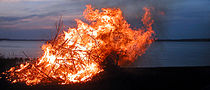 Walpurgis Night-bål den 30. april i Sverige.  
