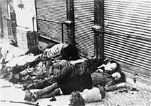 Murdered Jews in the streets of Iași on June 29, 1941.