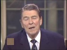 Medien abspielen Reagan wandte sich an die Nation im Hinblick auf die Affäre und übernahm die volle Verantwortung, März 1987