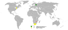 Palladium production volumes 2005