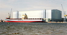 Mærsk Boston , end of March 2006 in front of Volkswerft Stralsund