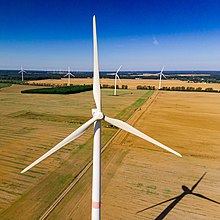 Use of wind energy by wind turbines
