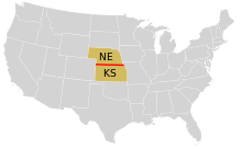 40. paralel Nebraska ve Kansas arasındaki sınırı tanımlar
