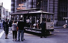 En svævebane bliver vendt ved enden af linjen, august 1964.