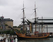 Una réplica moderna (copia) del Bounty en Sidney  