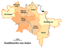 Map of the individual city districts
