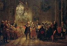Frederik II spiller på fløjte med Bach på klaveret  
