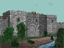 Section 43: Attempted reconstruction of the western gate of Aesica, state in the 4th century AD, view from NW