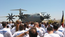 Rollout of the first Airbus A400M, ­EADS employees in the ­foreground (26 June 2008)