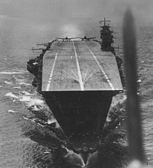 Akagi , flagskibet for den japanske hangarskibsstyrke, der angreb Pearl Harbor samt Darwin, Rabaul og Colombo i april 1942 forud for slaget.  
