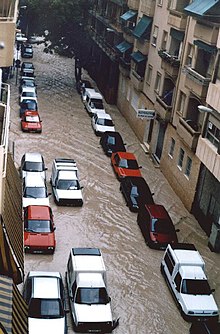 Herbstliche Überschwemmungen im Mittelmeerraum in Alicante, Spanien, September 1997