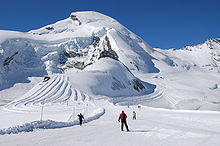 Skigebiet über den Gletschern von Saas-Fee
