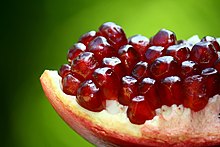Opened fruit of the pomegranate