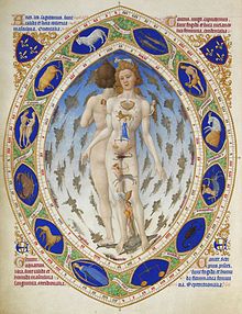 Homo signorum from the Très Riches Heures of the Duke of Berry (1412-1416; Chantilly, Musée Condé, Ms. 65, fol. 14 v)