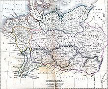 Germania magna in the early 2nd century, 19th century map by Alexander George Findlay.