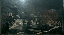 En bild av Matlock Bath graverad i Ashford Black Marble av Ann Rayner