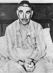 Pavelić in the hospital after the failed assassination attempt (1957).