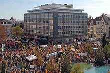 Demonstração antinuclear em Colmar, no nordeste da França, em 3 de outubro de 2009.